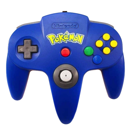 N64 Handkontroll Pokmon Edition Bl/gul beg